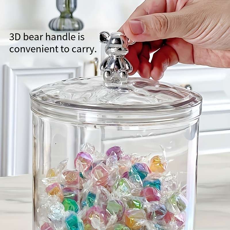4 Pack Clear Pet Food Storage Jars - Airtight