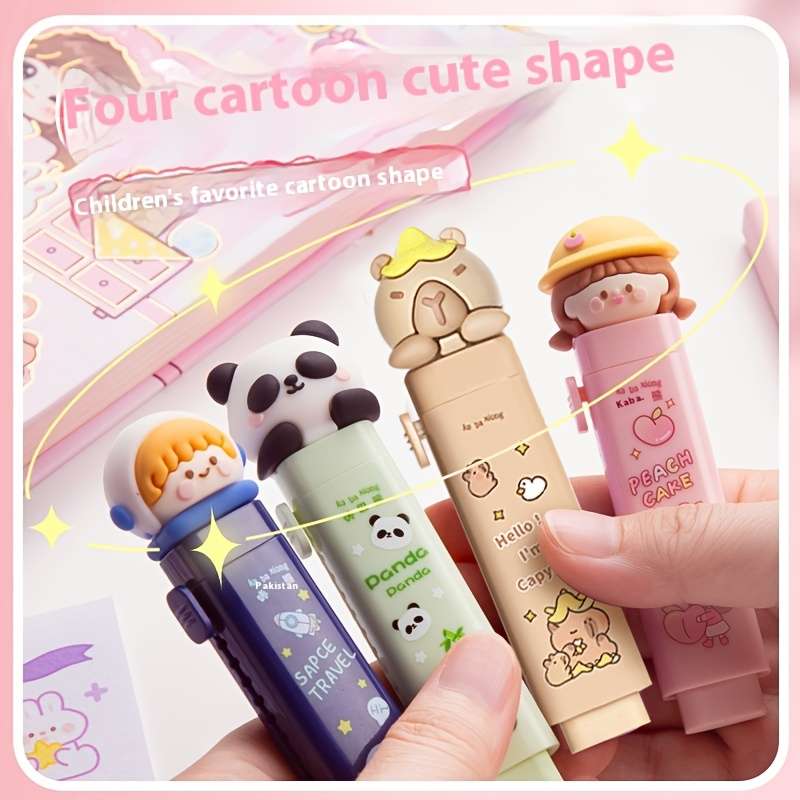 1pc Cartoon Silicone Push-Pull Eraser