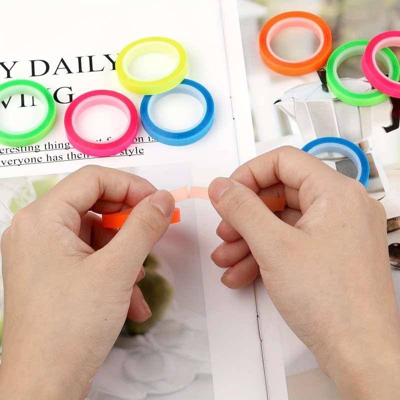 10 Rolls Of Highlighter Tape Removable