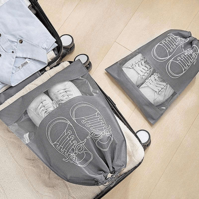 5pcs Dustproof Shoe Bags With Drawstring