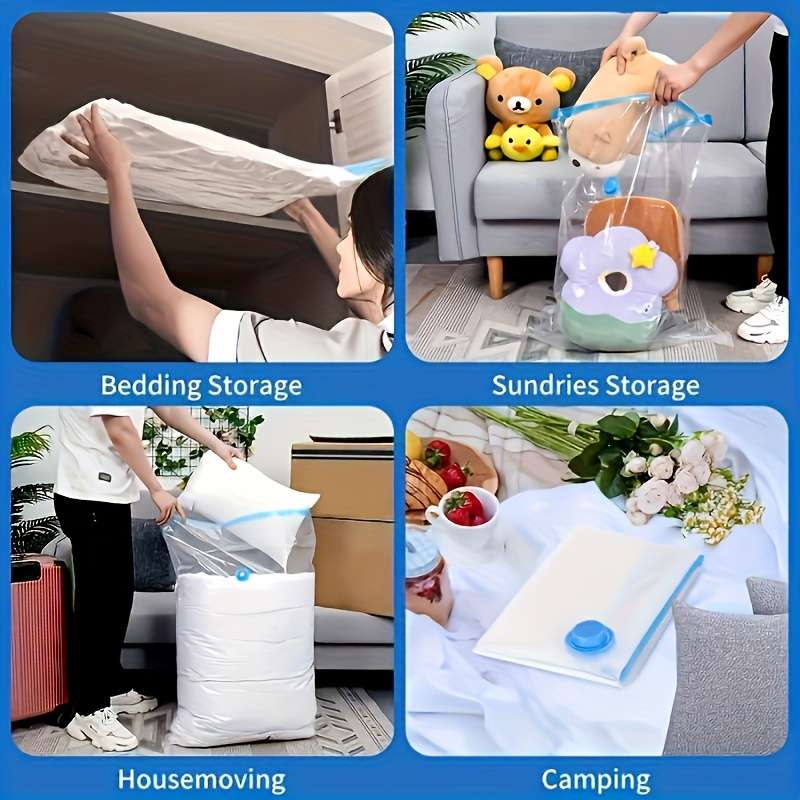 6-Pack Vacuum Storage Bags With Hand Pump