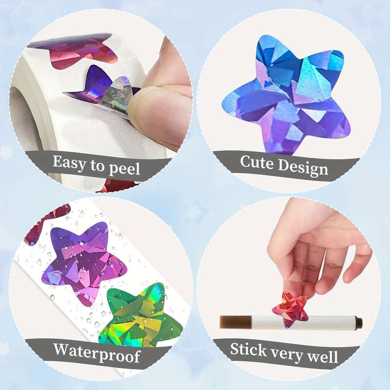 500 Multi-Colored Star Stickers