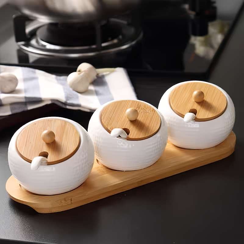 3-Piece Creative Ceramic Spice Box Set