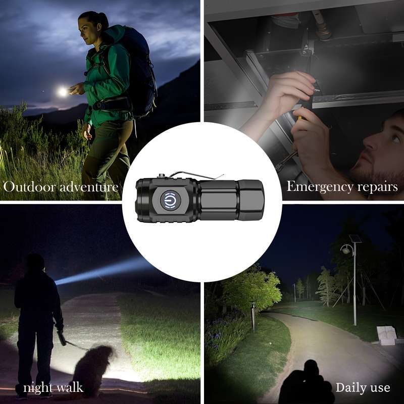 Mini Led Usb Rechargeable Flashlight, Frog Eye Lens