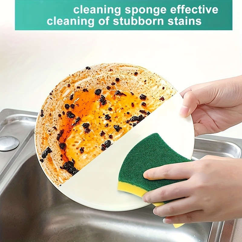 10Pcs High Suction Hydraulic Dishwashing Sponge Cooker Rust Removal Brush