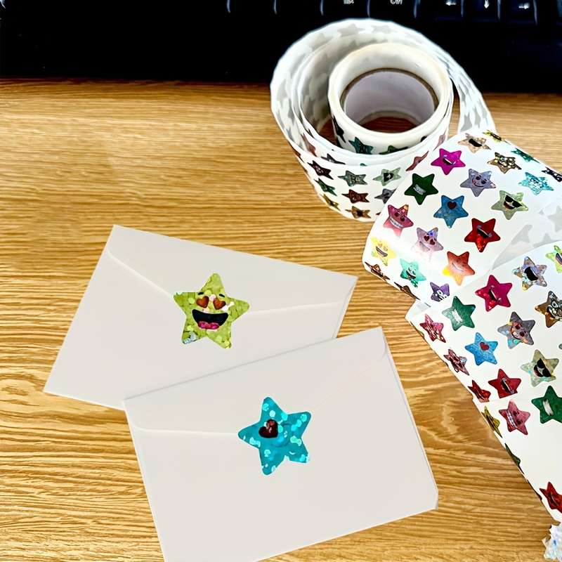 1500pcs Shiny Foil Star Stickers Set