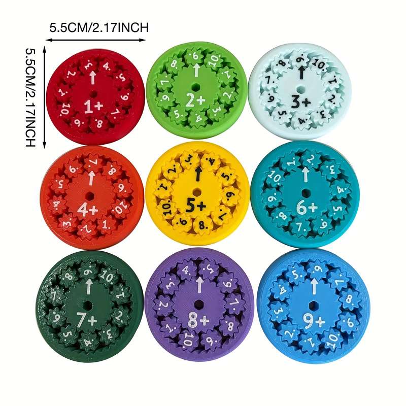 9-Piece Colorful Math Fidget Spinner Set