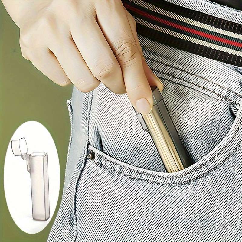 1 clear portable toothpick box