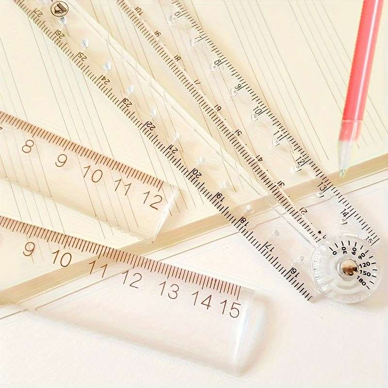 1 Piece Of Shatterproof Transparent Folding Ruler