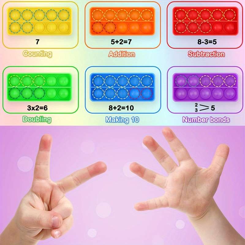 6-Pack Silicone Ten Frame Counting Teaching Aids
