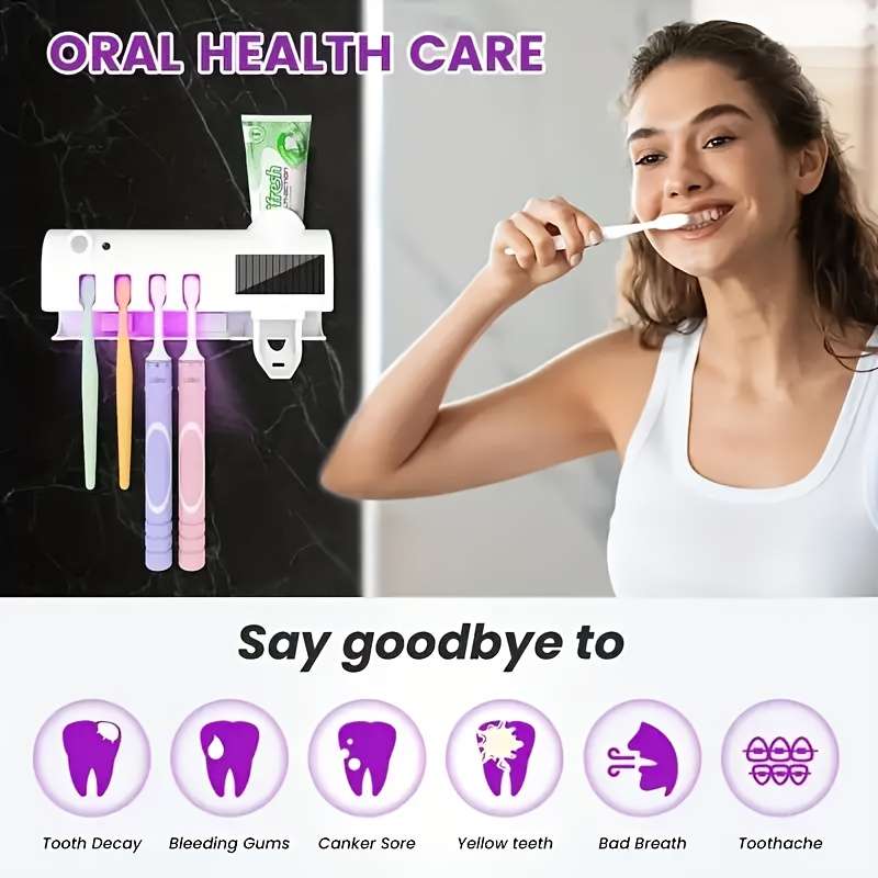 1 Piece Of Smart Uv Disinfection Toothbrush Holder