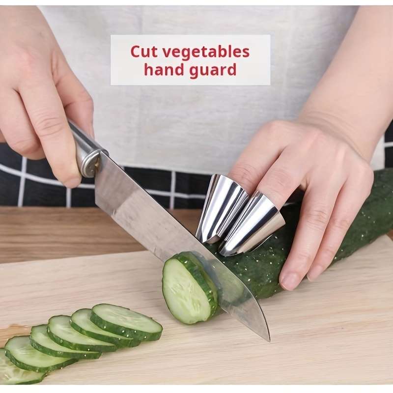 Stainless Steel Garlic Peeler Finger Protector - Multipurpose Kitchen Tool for Peeling Garlic, Beans
