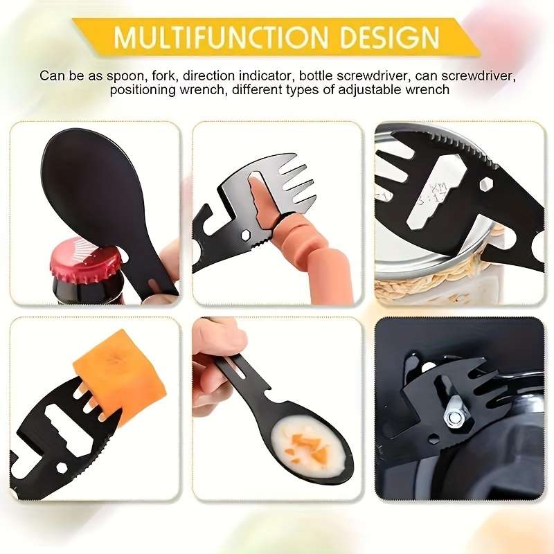 10 In 1 Multifunctional Outdoor Camping Survival Fork Spoon