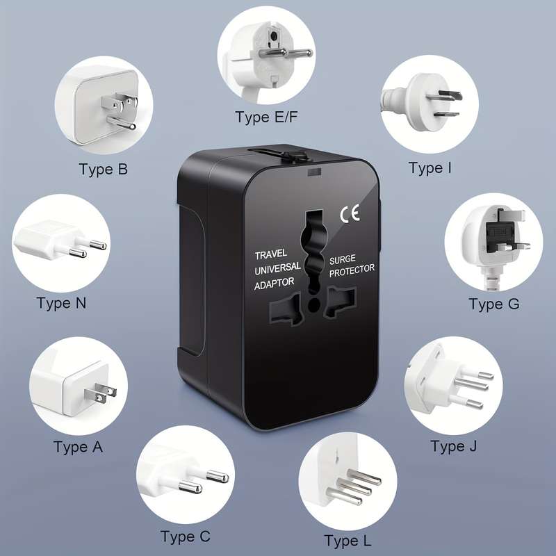 1 x Universal Travel Adapter Dual Usb Port Converter