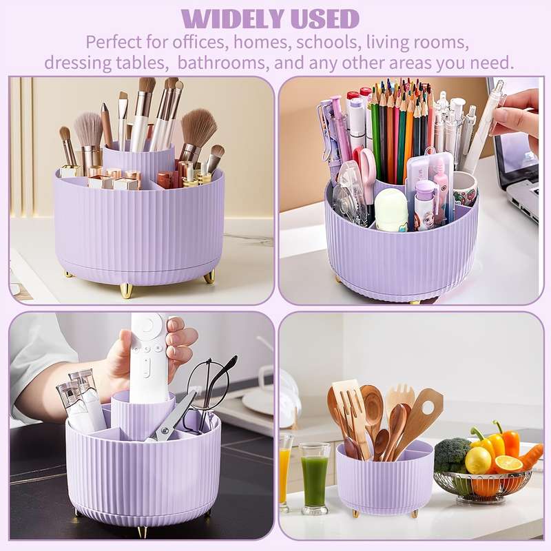 Rotating Desktop Storage Rack 5 Slot Pencil Holder