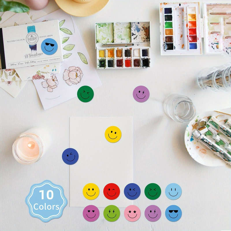 600 Boho Style Colorful Smiley Face Stickers