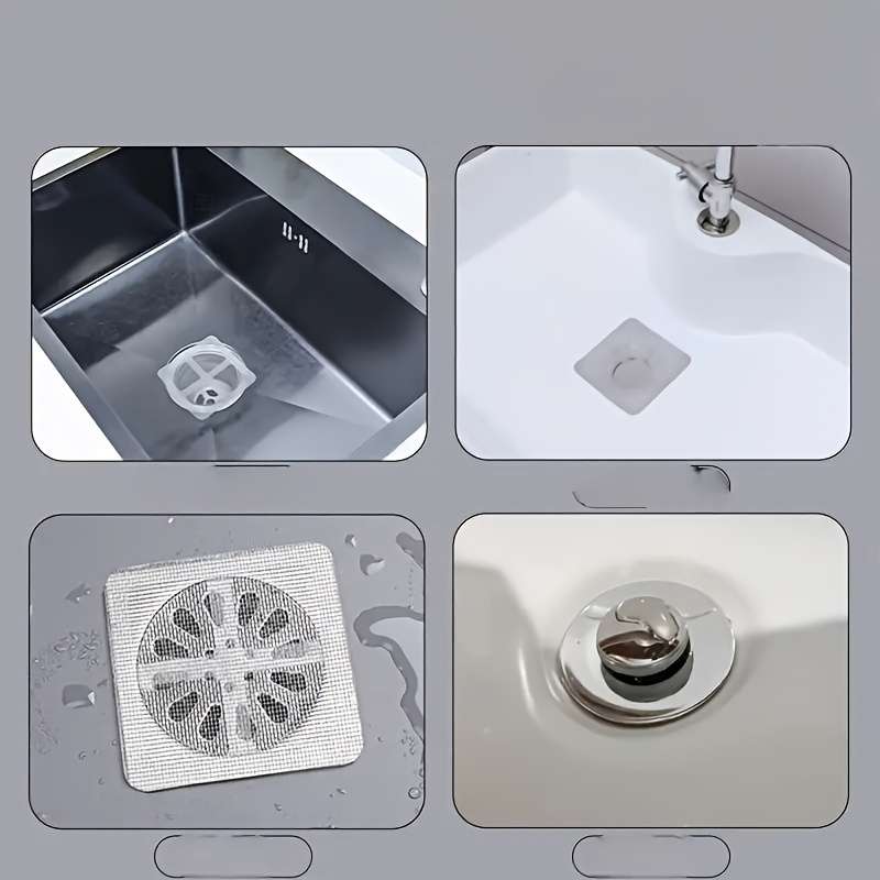 10pcs Disposable Grid Hair Catchers, Healthy Household Items, No Drilling Required, Easy To Use, Eff