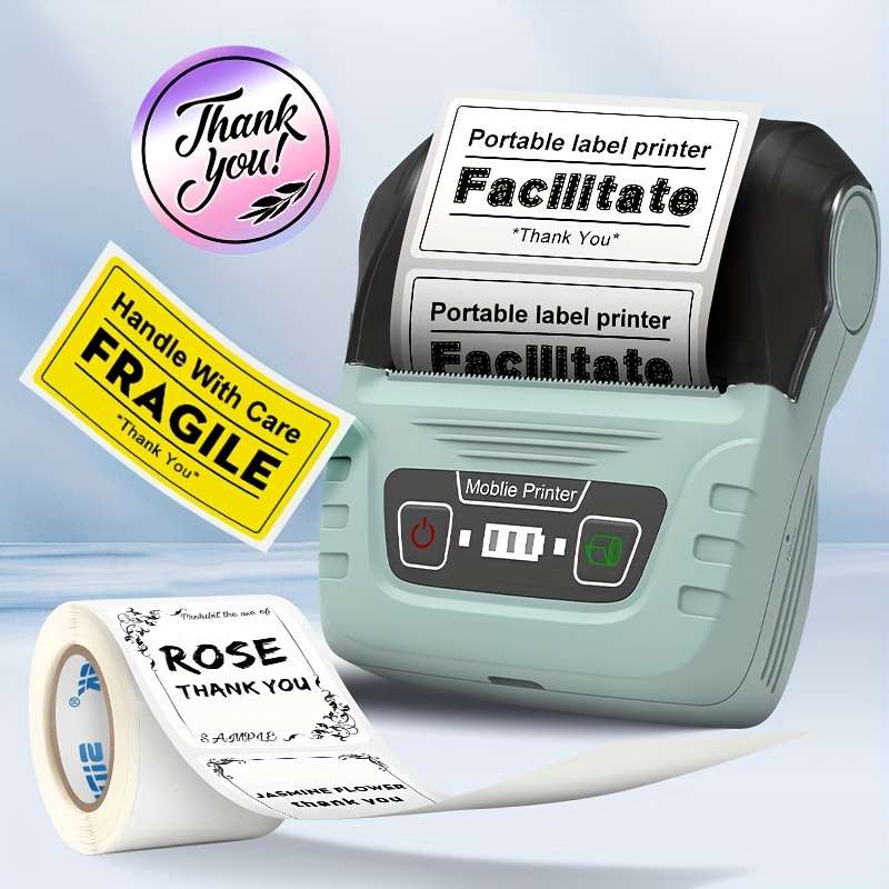 1 Portable Label Printer With a Roll Of 4030 Paper