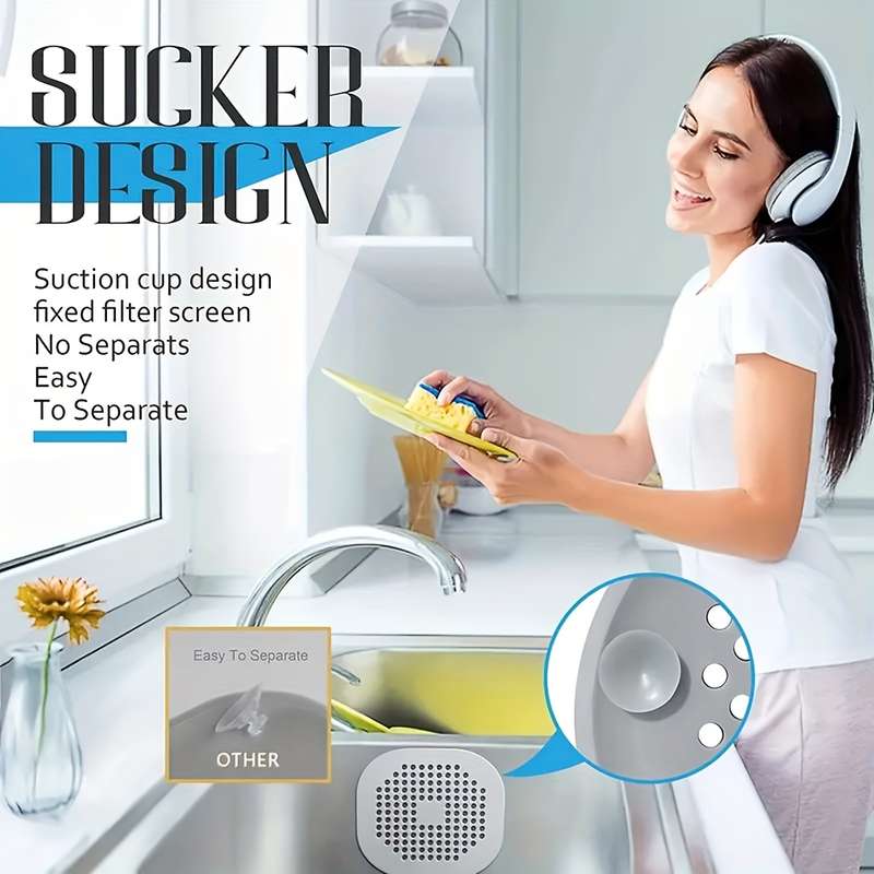 1 Pack Silicone Hair Catcher Drain Filter For Shower, Bathroom And Kitchen, Clog Preventer