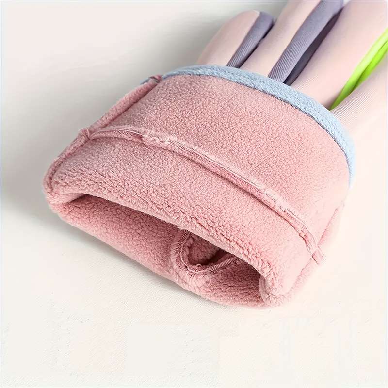 Cartoon Warm Gloves Wool Lined