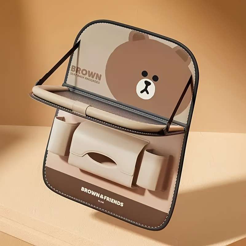 Car Seat Back Storage Bag With Tissue Holder