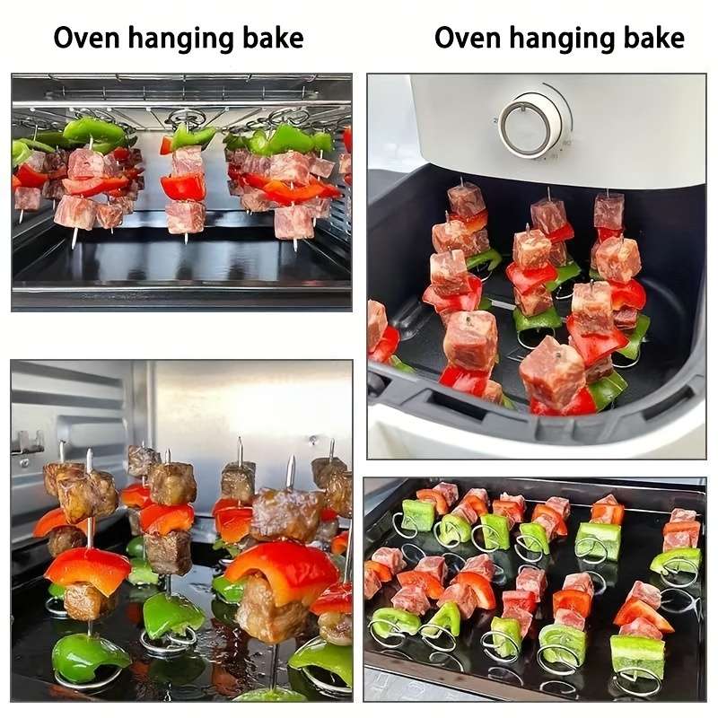 10 Pieces Of Stainless Steel Air Fryer Vertical Kebab Thickened Kebab Sticks Air Fryer Oven Kebab Ke