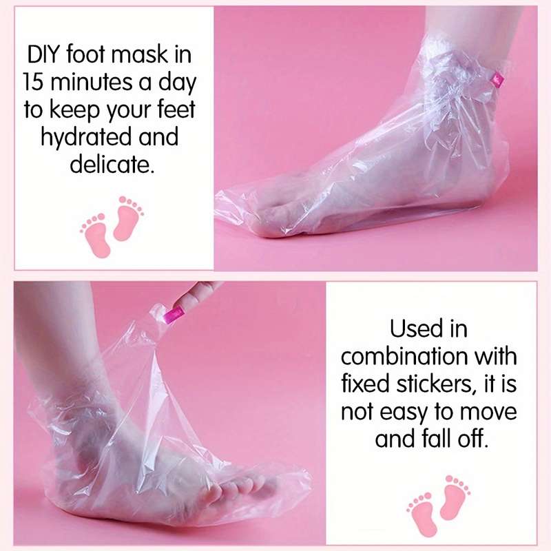 100 Transparent Disposable Pe Plastic Foot Bags