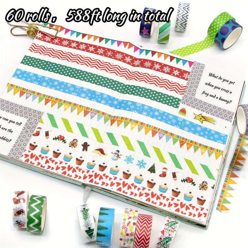 Value Pack Of 60 Cute Wa Tape Rolls