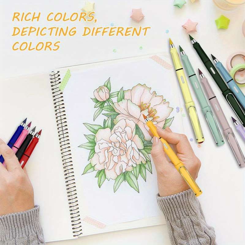 Set Of 12 Non-Sharpening Colored Pencils