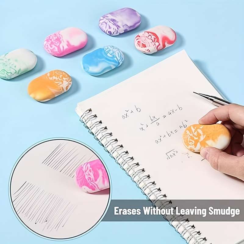 3 Pieces Marble Pencil Eraser