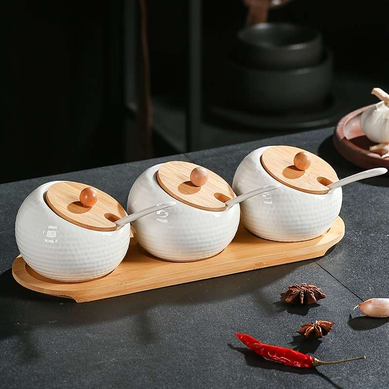 3-Piece Creative Ceramic Spice Box Set