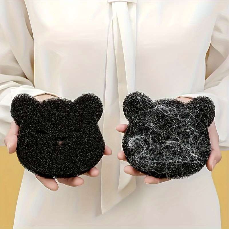 Reusable Cartoon Bear Laundry Sponge for Washing Machine PET Hair Remover, Deodorant Cleaner 5PCS
