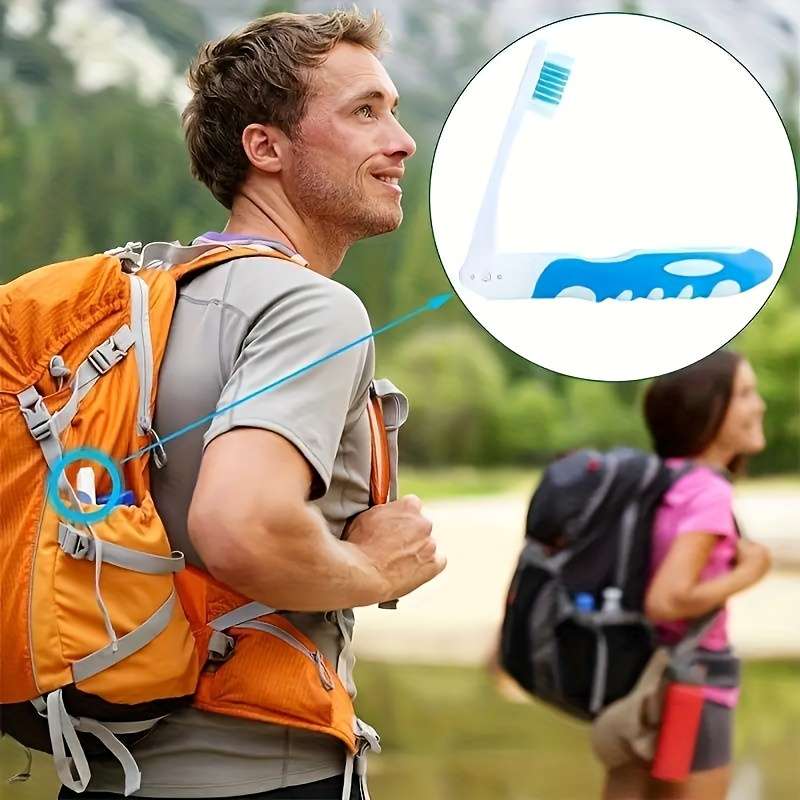 2-Pack Creative Folding Travel Toothbrushes