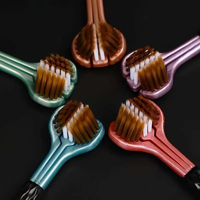 5-Pack V-Shaped Three-Sided Manual Toothbrush