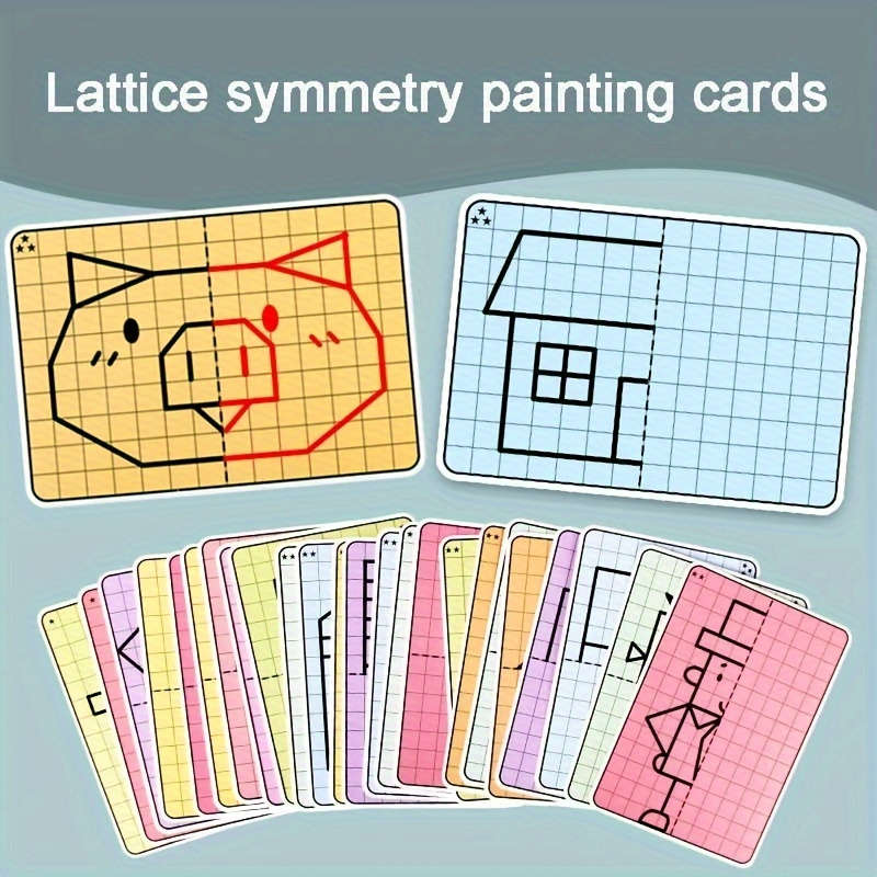 Cartoon grid symmetry drawing