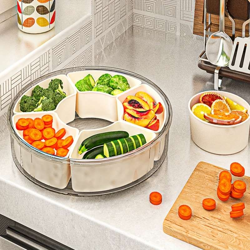 1 Piece Rotating Snack Tray With Lid
