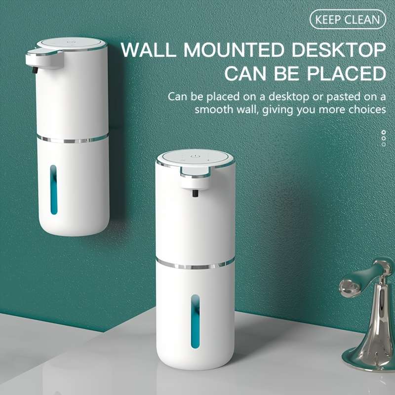 1pcs 380ml Touchless Soap Dispenser, Wall-mountable, IPX5 Waterproof, Lead-free Plastic, USB Recharg