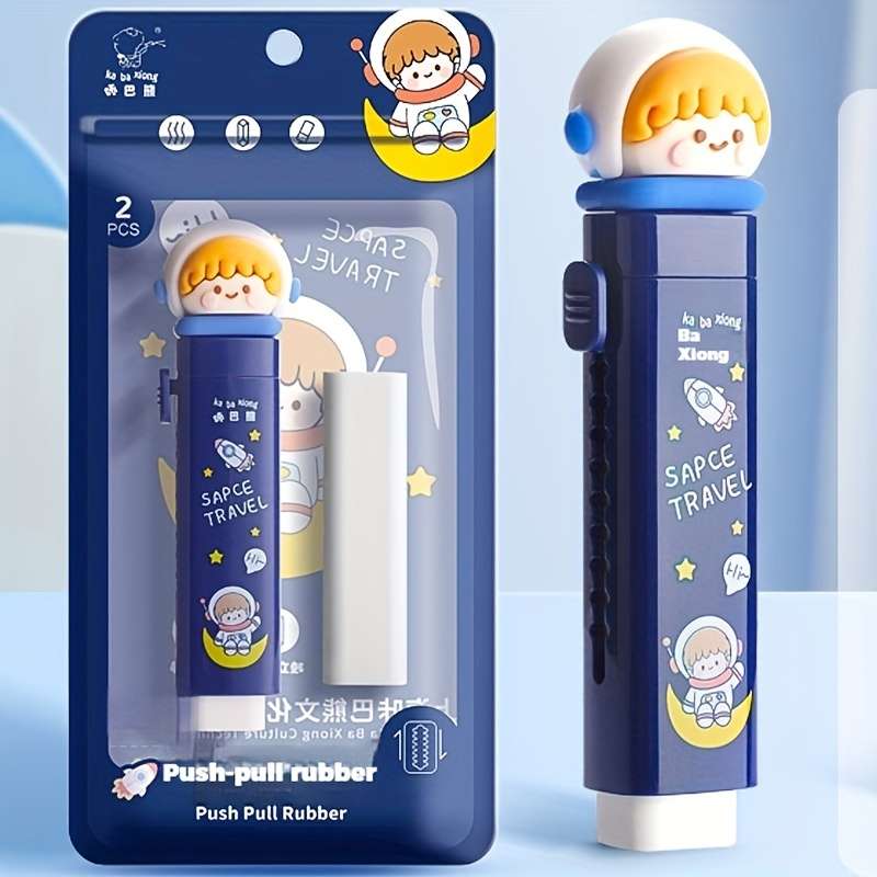 1pc Cartoon Silicone Push-Pull Eraser