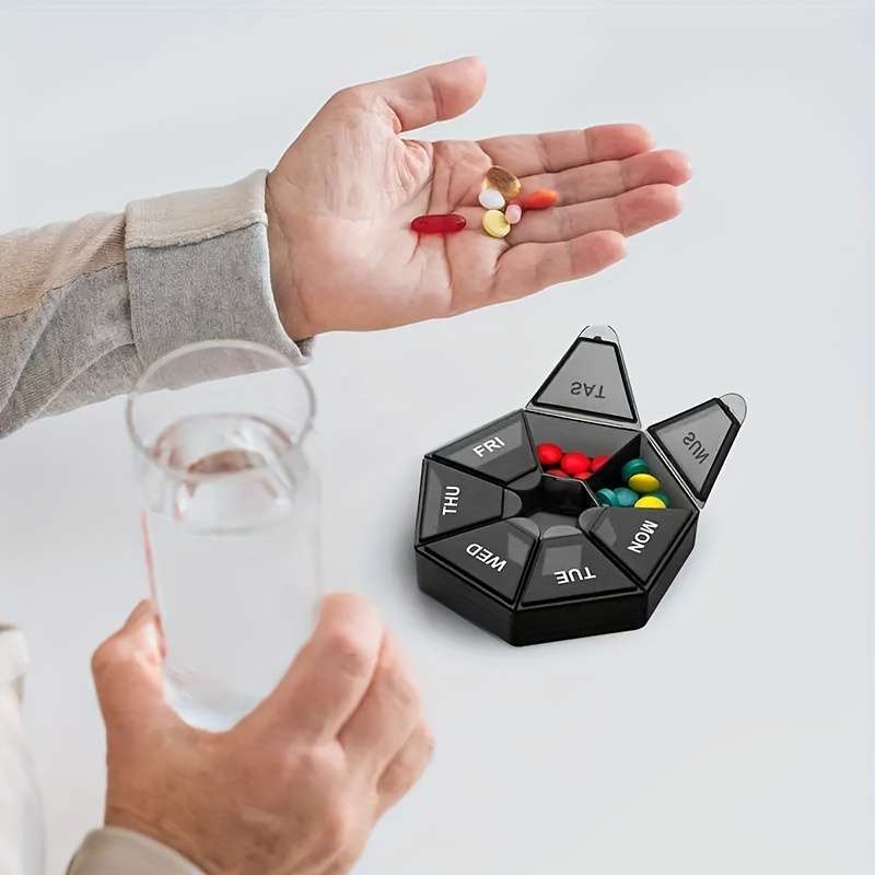 7-Day Pill Organizer with Individual Compartments