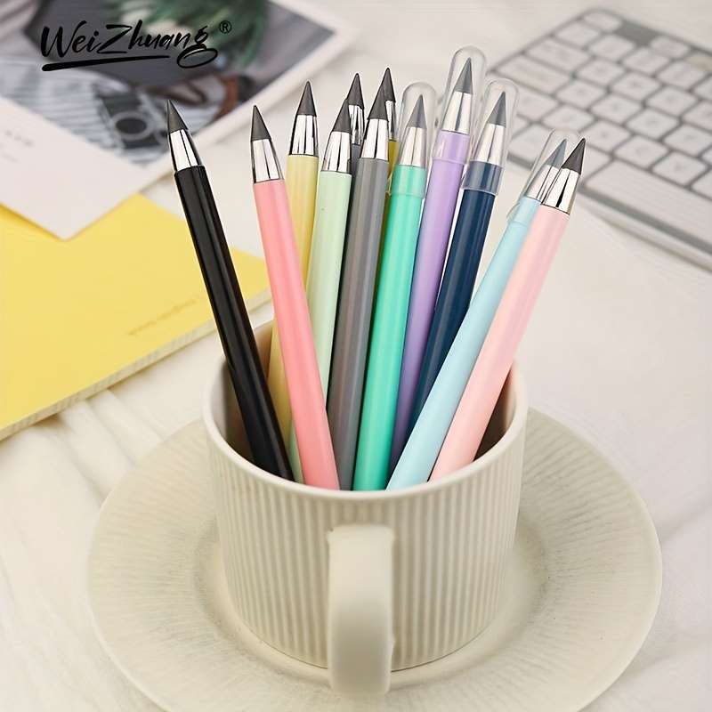 1 Set Of Forever Pencils With 10 Lead Tips And Eraser