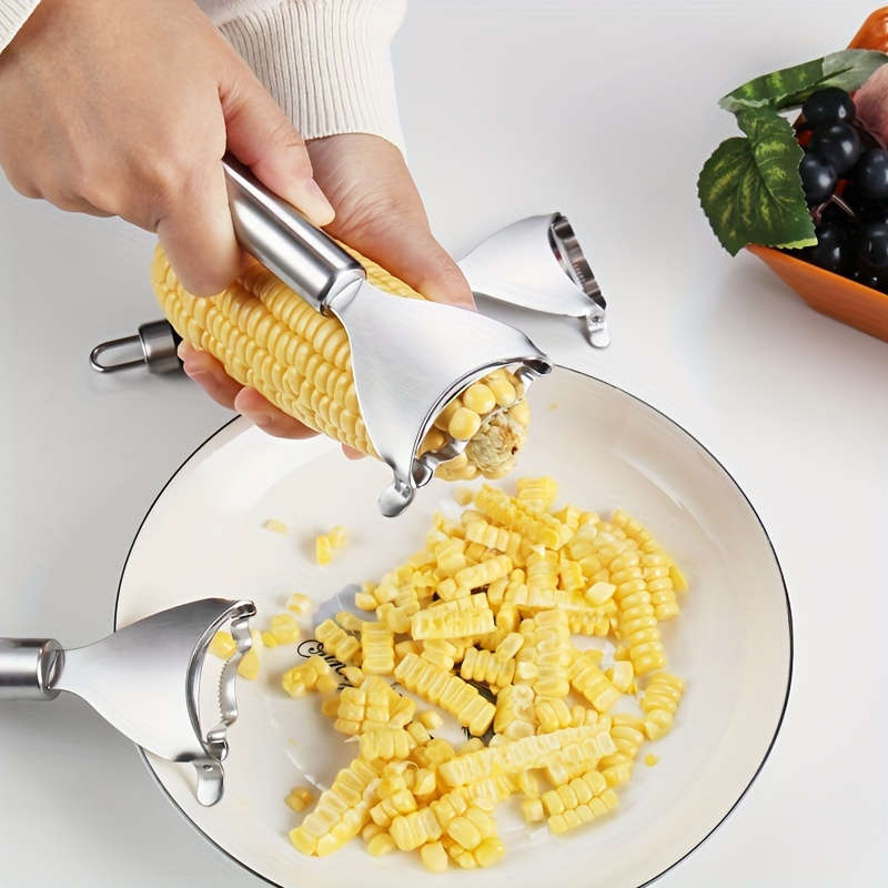 Stainless Steel Corn Sheller - Reusable Corn Cob Peeler and Thresher, Multi-Function Kitchen Gadget