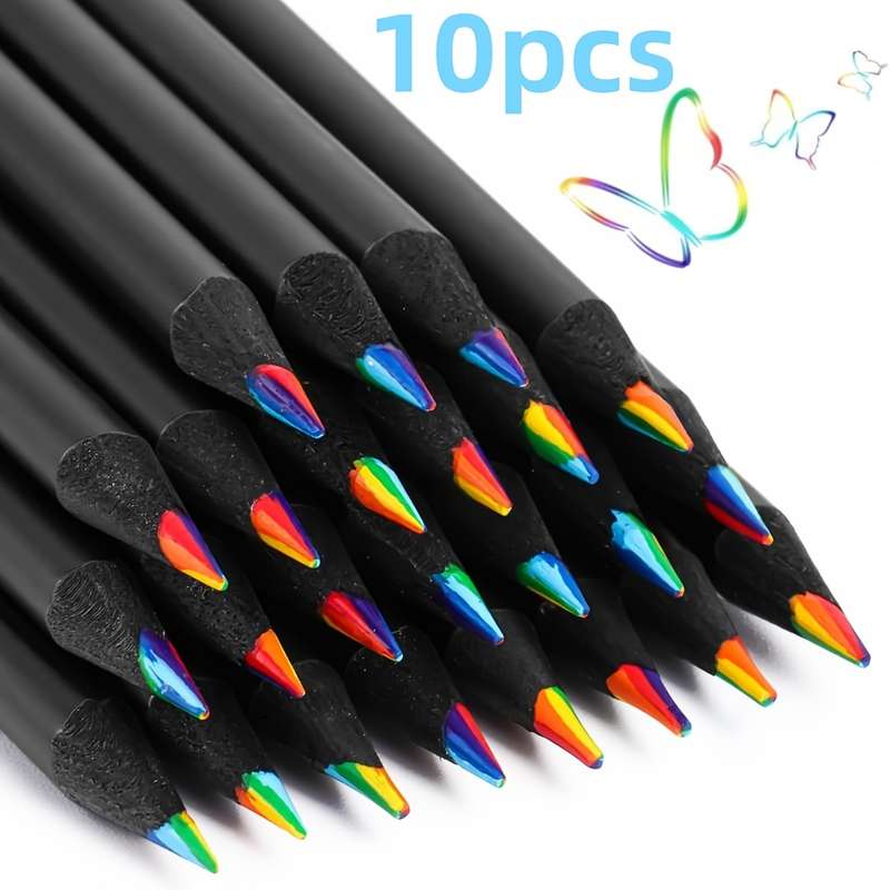 10-Piece 7-Color Rainbow Colored Pencil Set