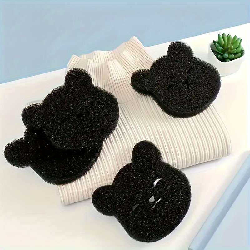 Reusable Cartoon Bear Laundry Sponge for Washing Machine PET Hair Remover, Deodorant Cleaner 5PCS