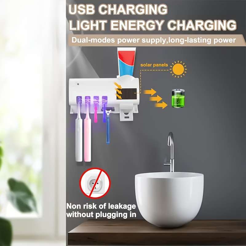 1 Piece Of Smart Uv Disinfection Toothbrush Holder