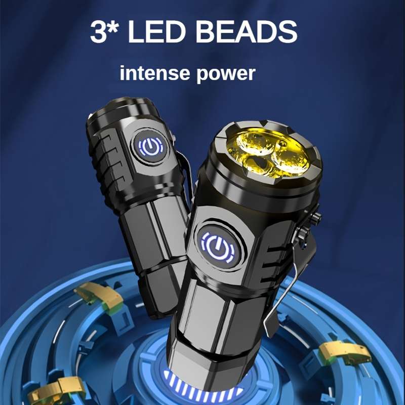 Mini Led Usb Rechargeable Flashlight, Frog Eye Lens