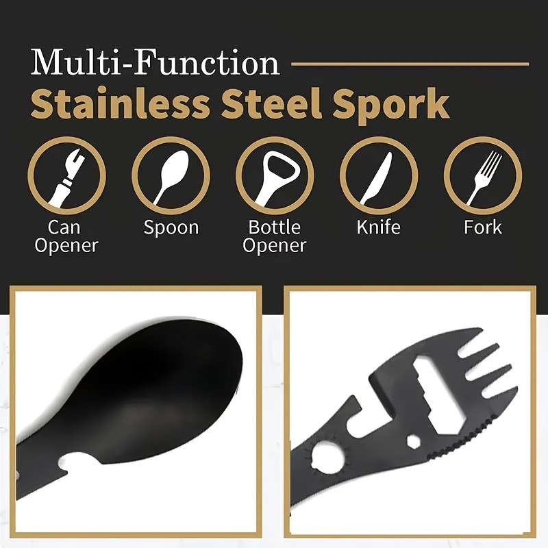 10 In 1 Multifunctional Outdoor Camping Survival Fork Spoon