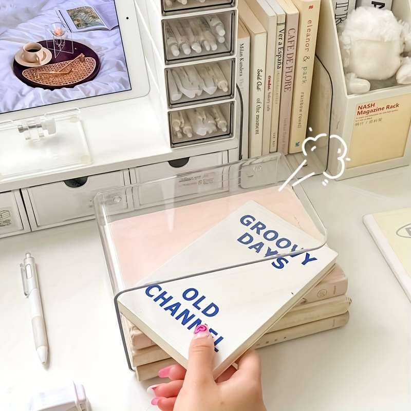 Transparent Bookshelf Book Stand Desktop Stand