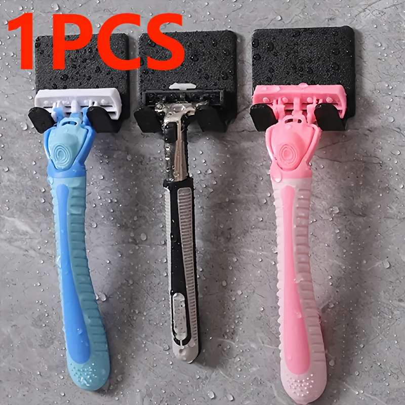 Wall Mounted Razor Holder, Plastic Bathroom Razor Storage Rack, Simple Design Practical Hook