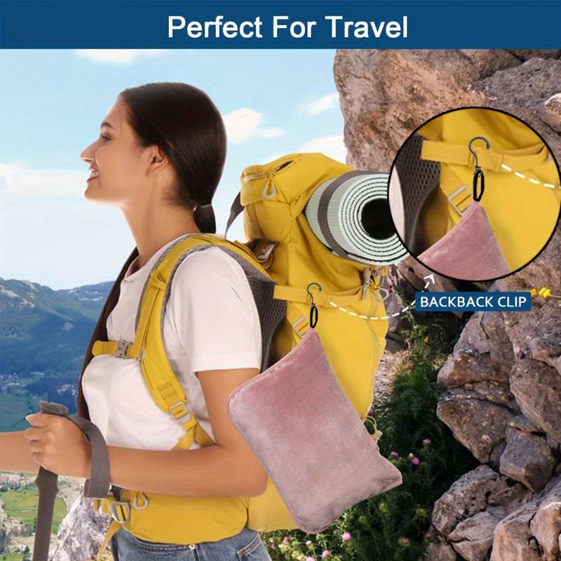 Versatile 4-In-1 Pink Travel Pillow And Blanket Set