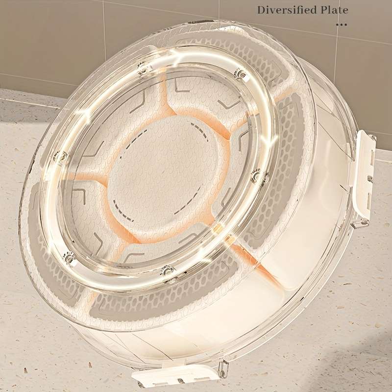 1 Piece Rotating Snack Tray With Lid